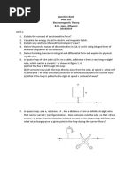 Question Bank PHM 505 Electromagnetic Theory B.SC. Hons. (Physics) 2018 - 2019