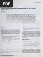 Occlusal Adjustment by Selective Grinding Use of An Anterior Deprogrammer PDF