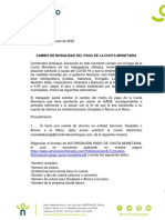 Cambio de Modalidad de Pago de Cuota Monetaria PDF