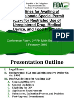 Guidelines For Availing of CSP For Restricted Use of Unregistered Drug, Medical Device, and Food Products