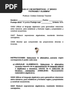 GUÍA N°5 DE MATEMÁTICAS Octavo