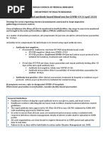 Advisory To Start Rapid Antibody Based Blood Test For COVID-19 (4 April 2020)