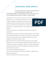 Medios de Comunicación, Poder Político y Democracia