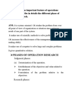 Q.1 What Are The Important Feature of Operations Research? Describe in Details The Different Phase of Operation Research