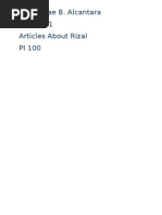 Articles About Rizal