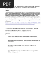 Acoustic Characterization of Natural Fibers For Sound Absorption Applications