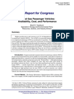 Natural Gas Passenger Vehicles: Availability, Cost, and Performance