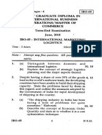 Commerce Term-End Examination June, 2018 Ib0-05: International Marketing Logistics