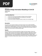 Dynamic Bridge Information Modelling in Civil 3D: Learning Objectives