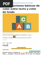 Combinaciones Básicas de Color Entre Texto y Color de Fondo