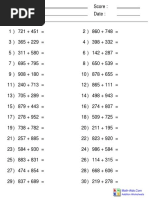 Name: Teacher: Date: Score:: Addition Worksheets