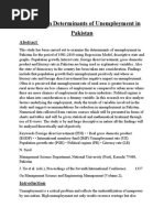 A Study On Determinants of Unemployment in Pakistan