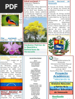 Triptico de Simbolos Patrios y Naturales DE VENEZUELA