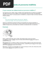 Les Déterminants Et Pronoms Indéfinis Français