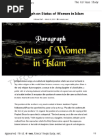 9 Paragraph On Status of Women in Islam - The College Study