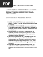 Decisiones Sobre La Ubicación de Instalaciones