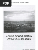 Léxico de Uso Común en La Villa de Ibdes