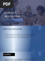 Conflict Resolution: Training & Development Training & Development