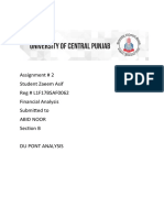 Assignment # 2 Student Zaeem Asif Reg # L1F17BSAF0062 Financial Analysis Submitted To Abid Noor Section B