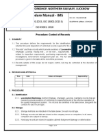 Procedure - Control of Records