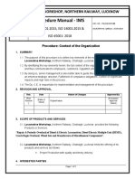 Procedure - Context of The Organization