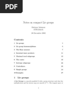 Notes On Compact Lie Groups: Dietmar Salamon ETH-Z Urich 20 December 2002