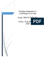 Actividad Integradora 3. La Biología en Mi Vida