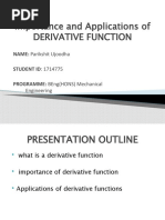 Applications of Derivative