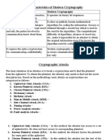 Characteristics of Modern Cryptography