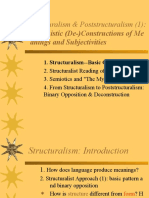 Structuralism & Poststructuralism (1) : Linguistic (De-) Constructions of Me