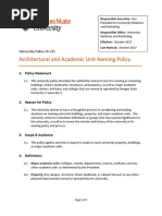 Architectural and Academic Unit Naming Policy