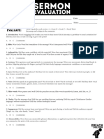 Sermon Evaluation Form