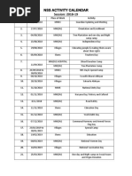 Nss Activity Calendar Session: 2018-19: Sr. No. Date Place of Work Activity 1. 2. 3. 4. 5. 6. 7