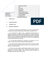 Psychological Test Report I. Personal Data