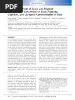 Differential Effects of Social and Physical Environmental Enrichment On Brain Plasticity, Cognition, and Ultrasonic Communication in Rats