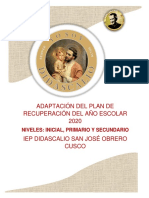 Plan de Adaptación de Recuperación de Clases para Padres de Familia PDF