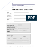 Where To Turn Order Form 2011