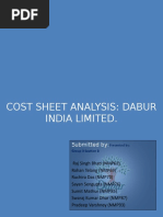 Cost Sheet Analysis: Dabur India Limited.: Submitted by