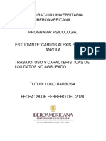 Actividad # Uso y Características de Los Datos No Agrupados