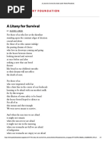 A Litany For Survival by Audre Lorde - Poetry Foundation