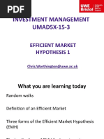 Investment Management UMAD5X-15-3: Efficient Market Hypothesis 1