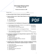 Repair Station Manual Contents