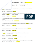 Kinetic and Potential Energy Worksheet Name: - KEY