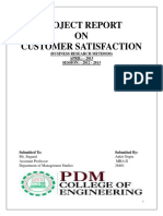 Project Report ON Customer Satisfaction: (Business Research Methods) APRIL: - 2013 SESSION: - 2012 - 2013