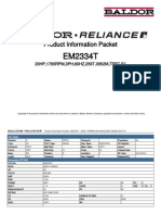 Product Information Packet: 20HP, 1765RPM, 3PH, 60HZ, 256T, 0952M, TEFC, F1