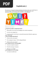 English Test 1: Welcome To Your Quiz 1