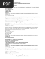 3.1 Multiple Choice Questions: Chapter 3 An Introduction To Consolidated Financial Statements