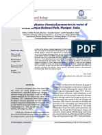 Studies On The Physico-Chemical Parameters in Water of Keibul Lamjao National Park, Manipur, India