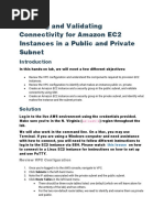 Creating and Validating Connectivity For Amazon EC2 Instances in A Public and Private Subnet