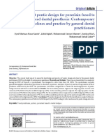 Different Pontic Design For Porcelain Fused To Metal Fixed Dental Prosthesis: Contemporary Guidelines and Practice by General Dental Practitioners